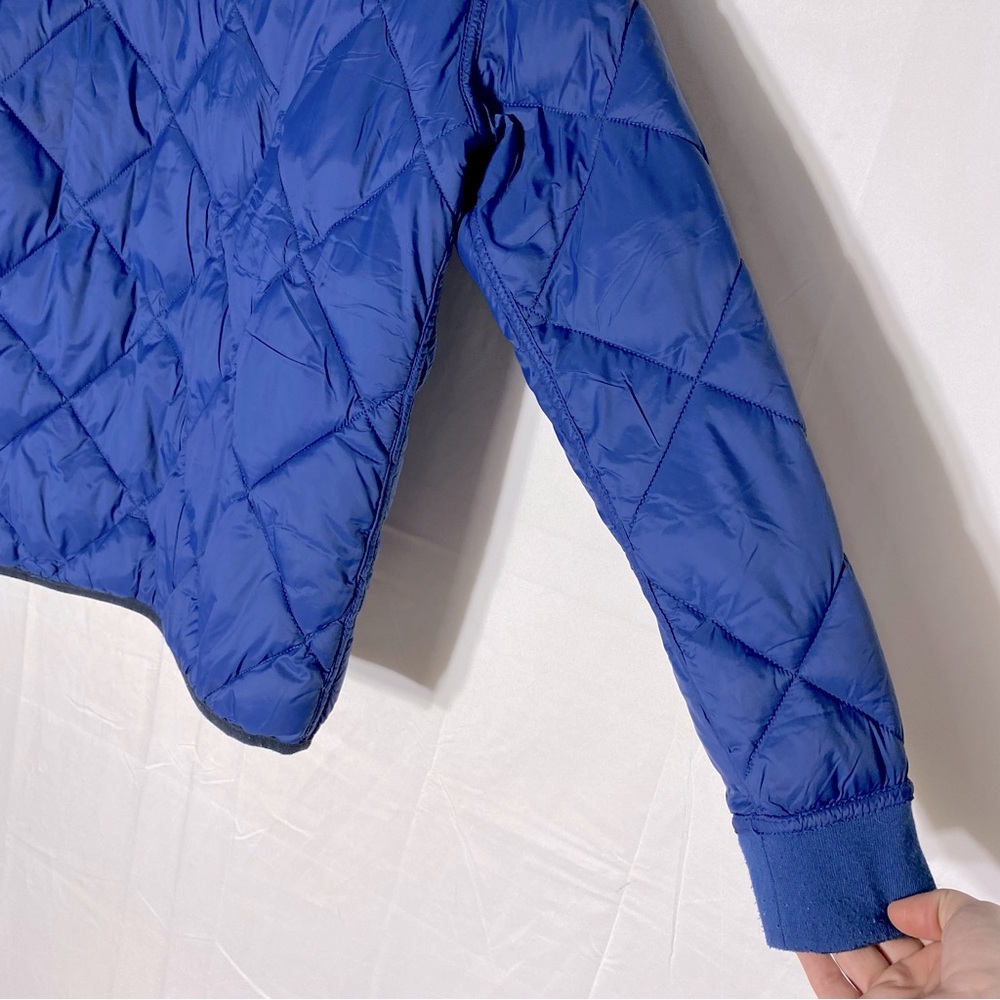 Calvin Klein Black Blue Reversible Quilted Puffer Zip Front Bomber Jacket S - Picture 13 of 15